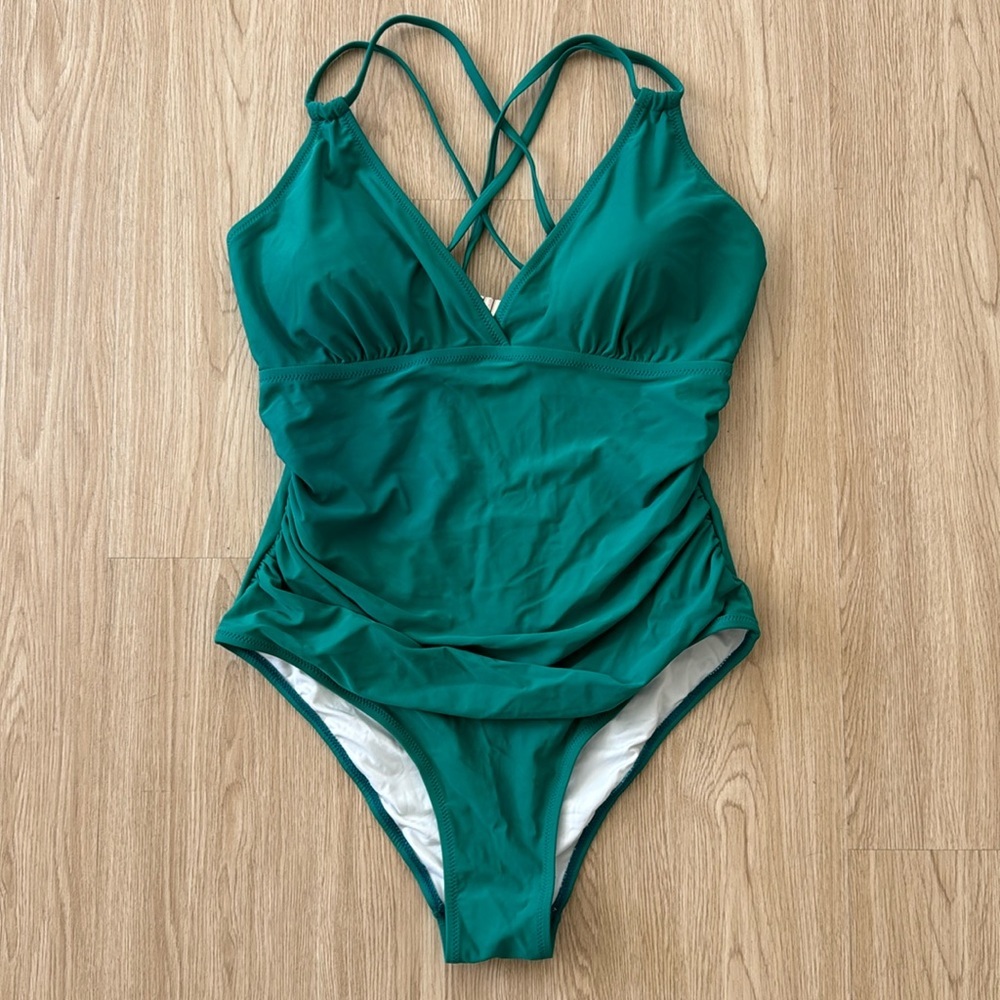 Pinkblush TEAL one piece maternity bathing suit swim suit nwt - Picture 5 of 5